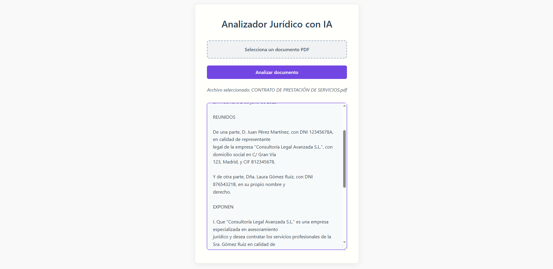 Legal Document Analyzer screenshot